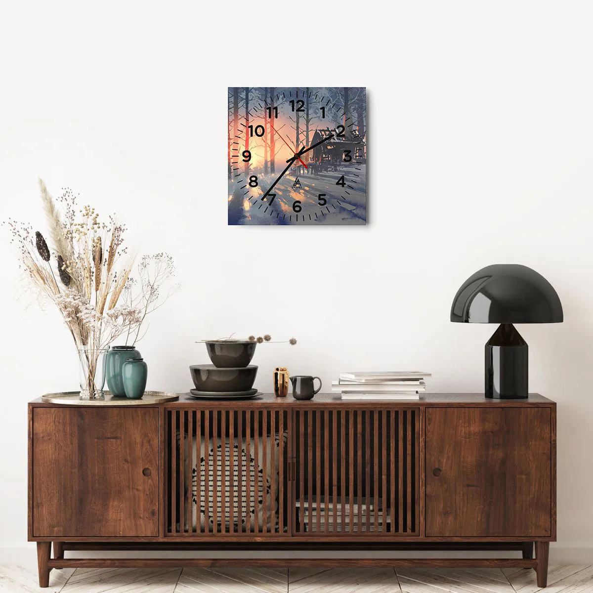 Zegar ścienny - Zagląda tu tylko słońce - 40x40 cm