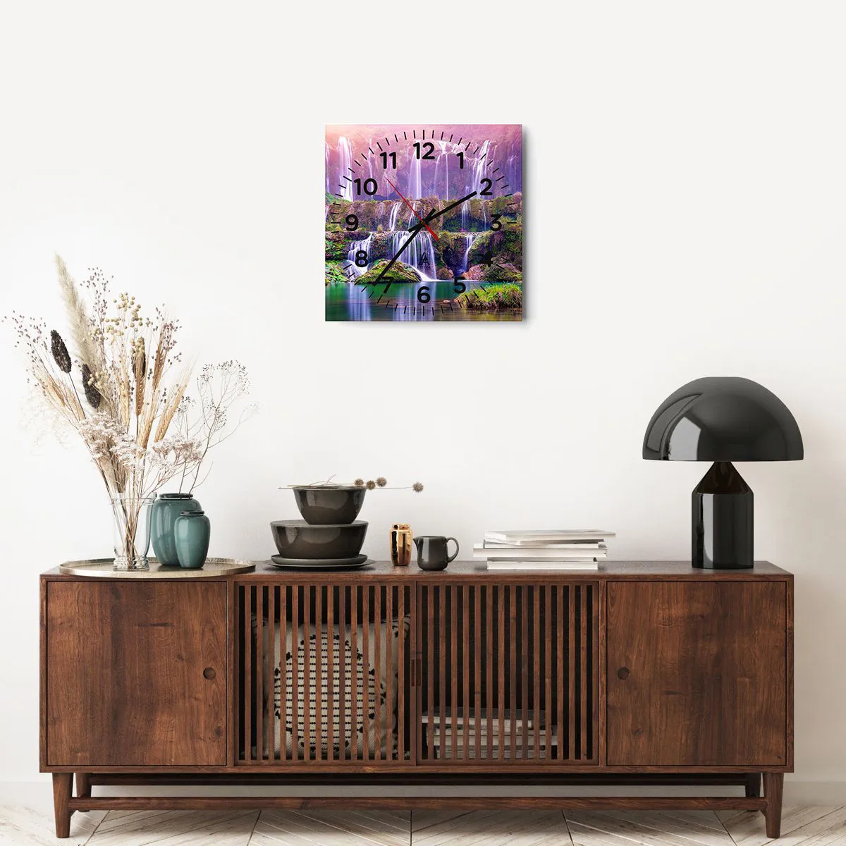 Relógio de parede - Relógio em vidro - Escadas para o céu - 40x40 cm