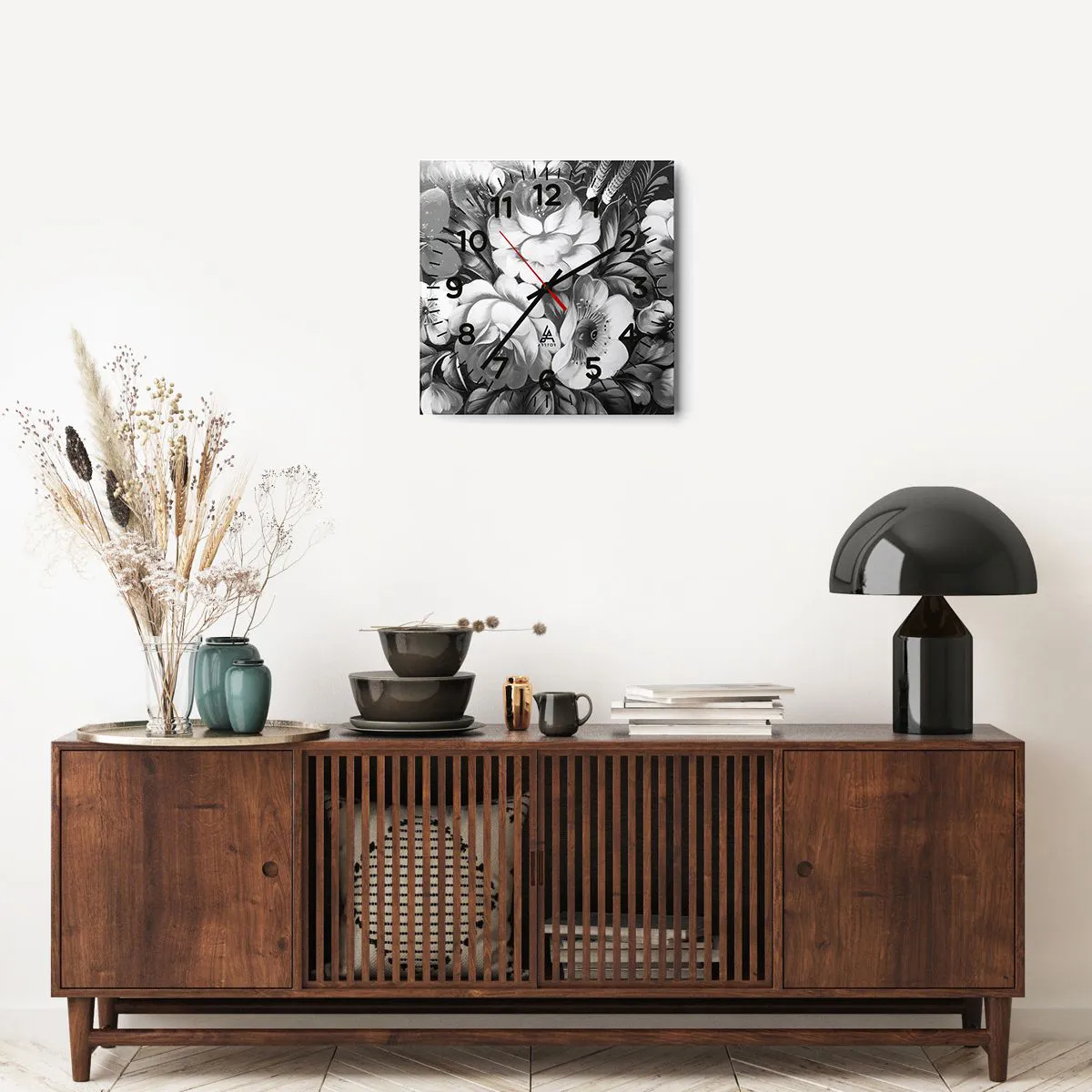 Wanduhr - Glasuhr - Schön auch in Grau - 40x40 cm