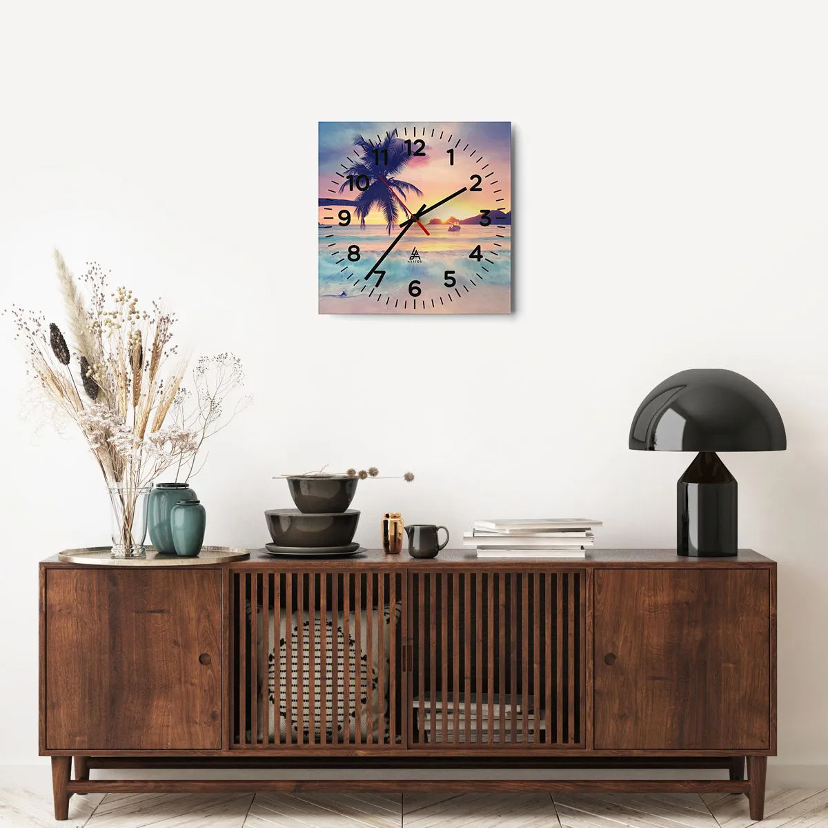 Zegar ścienny - Wieczór w zatoce - 40x40 cm