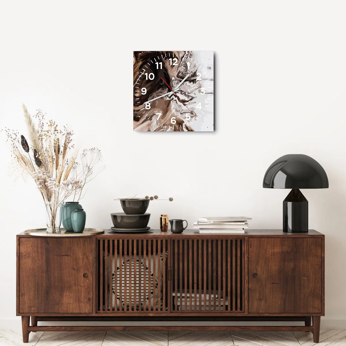 Wanduhr - Glasuhr - Farbkontrast - 40x40 cm