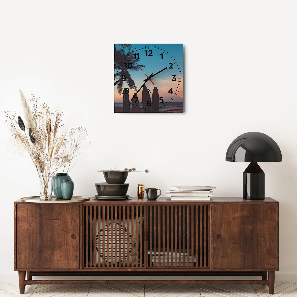 Väggklocka - Klocka på glas - Imorgon blir det också kul - 40x40 cm