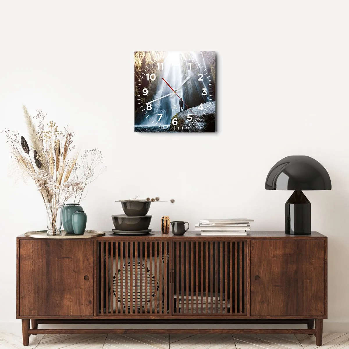 Ceas de perete - Ceas pe sticlă - Restabilirea proporțiilor - 40x40 cm