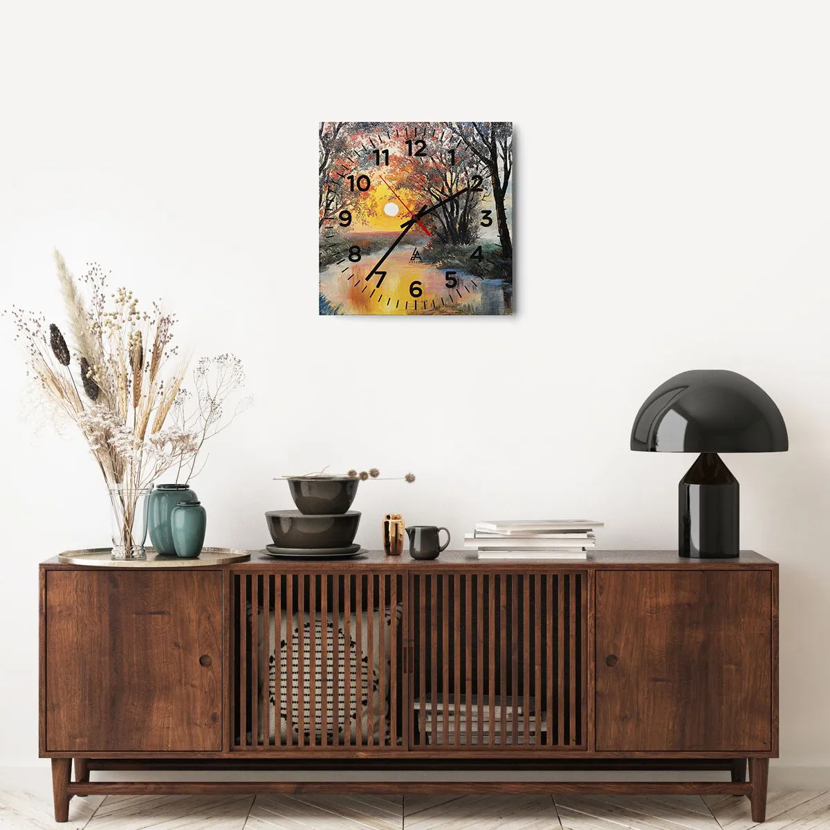 Nástenné hodiny - Jesenný nádych - 40x40 cm