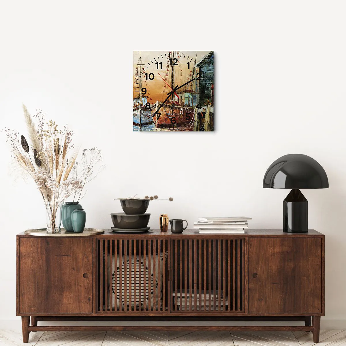 Ceas de perete - Ceas pe sticlă - Întoarcere pașnică - 40x40 cm