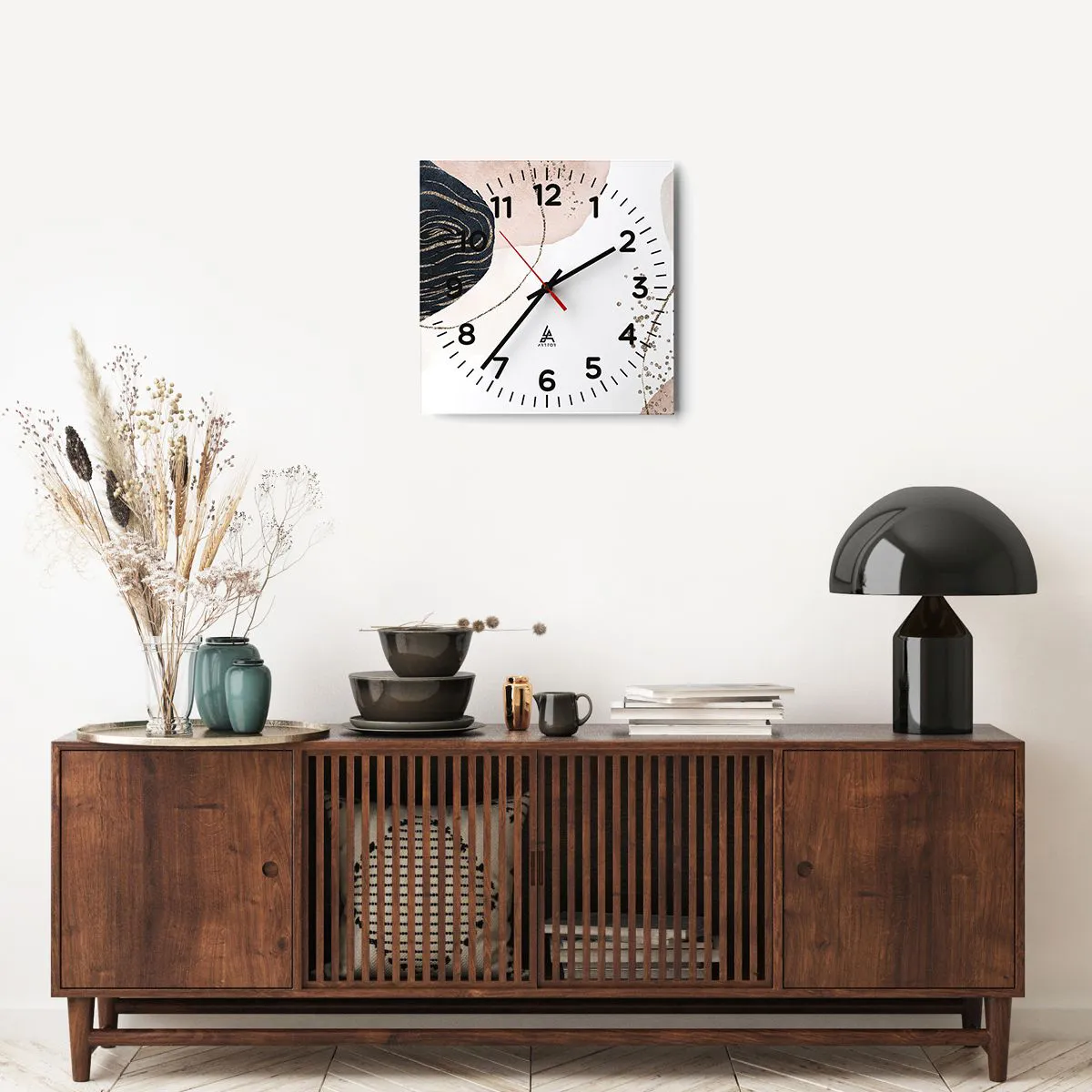 Relógio de parede - Relógio em vidro - Tudo flui - 40x40 cm