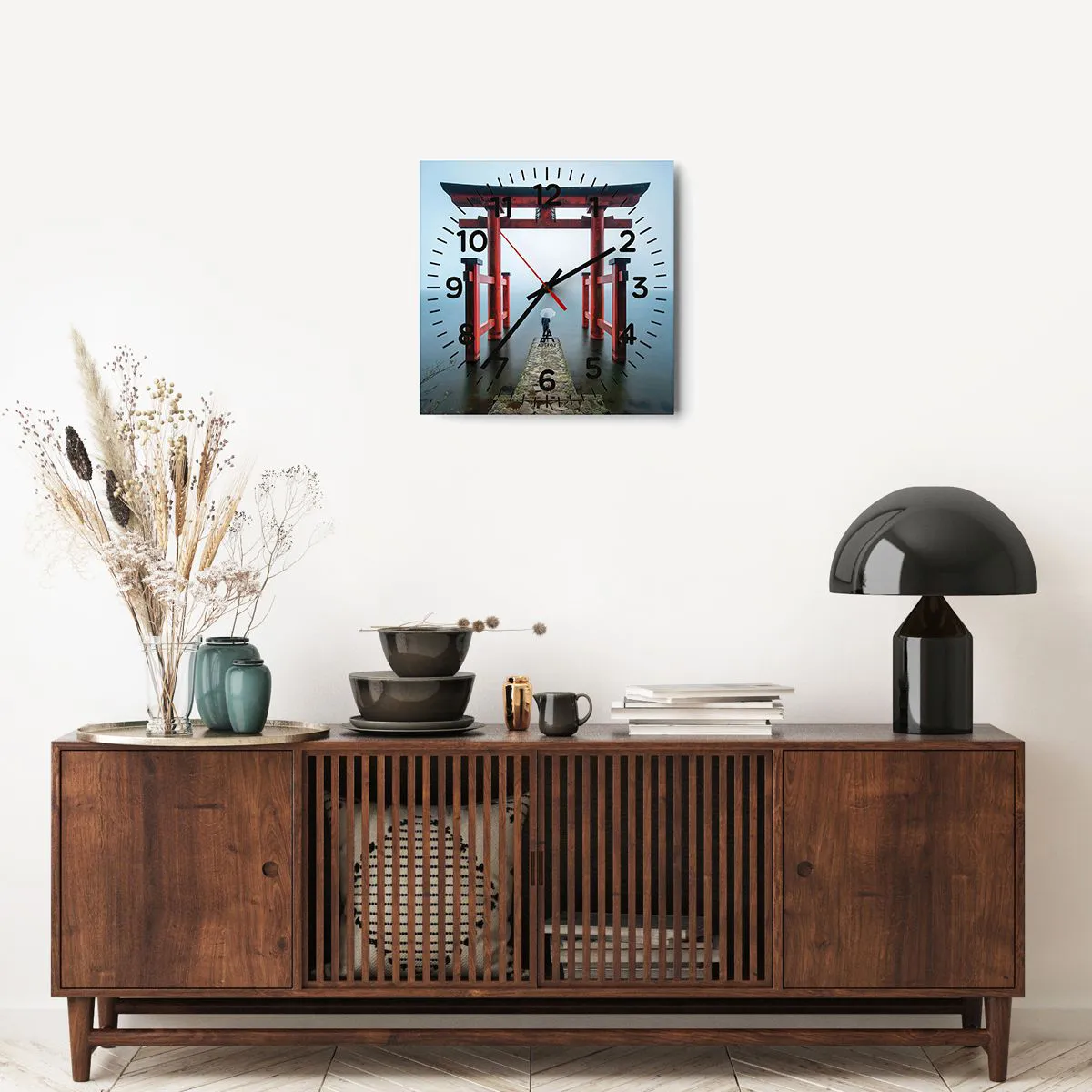 Wanduhr - Glasuhr - Japanische Träumerei - 40x40 cm