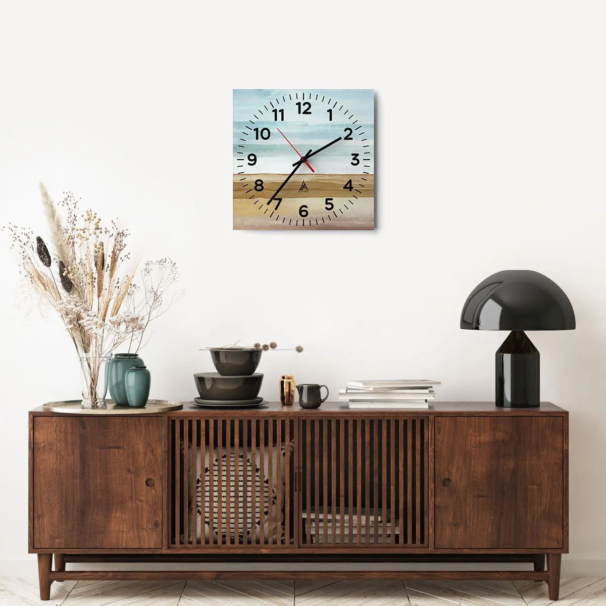 Reloj de pared - Reloj de vidrio - Serenidad - 40x40 cm