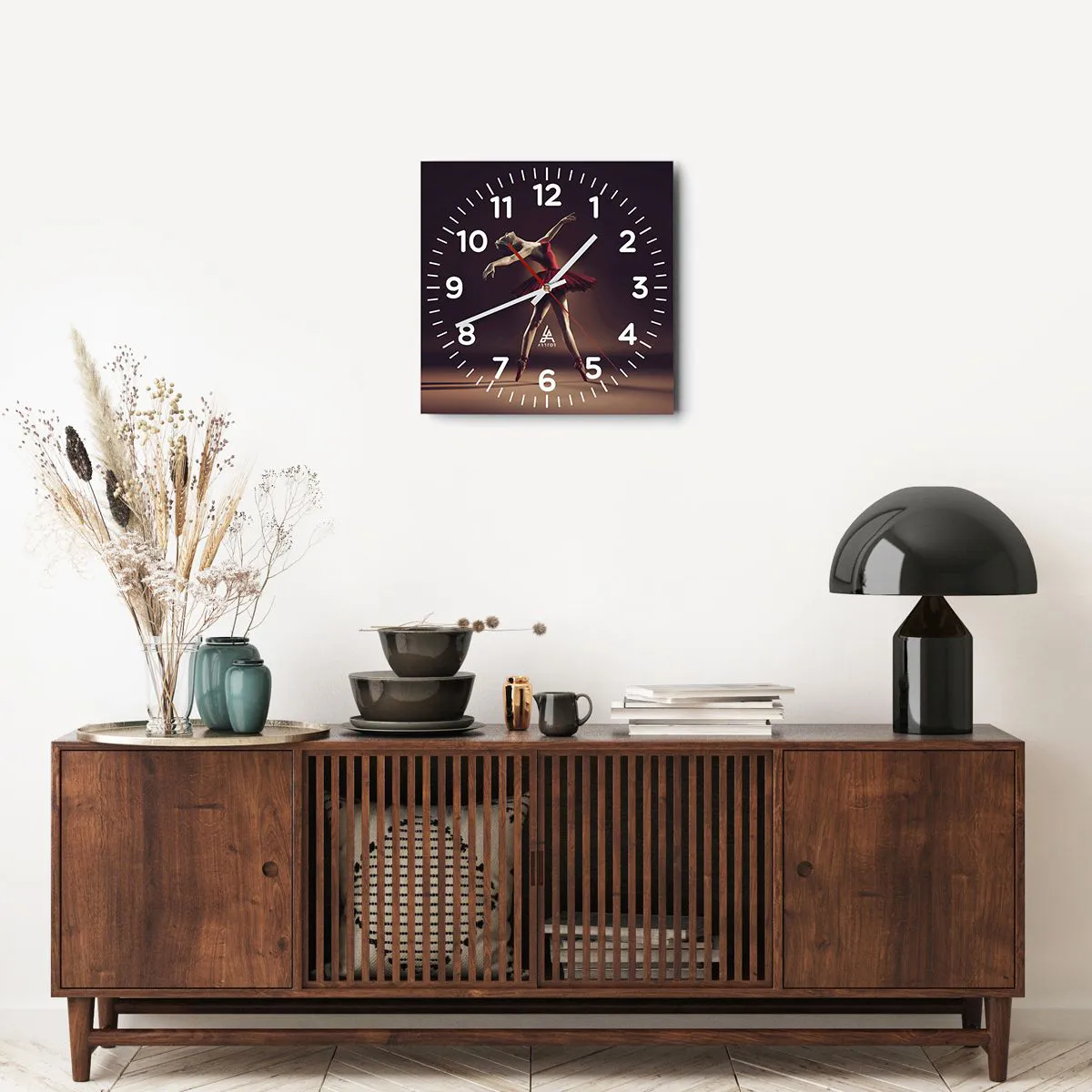 Wanduhr - Glasuhr - Eine Primaballerina - 40x40 cm