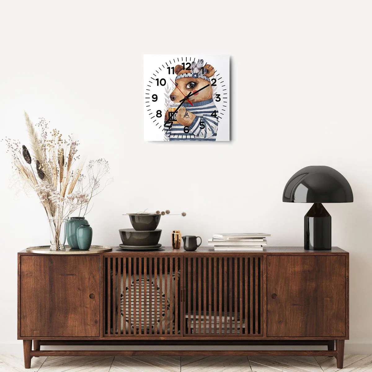 Zegar ścienny - Słodka Misia - 40x40 cm