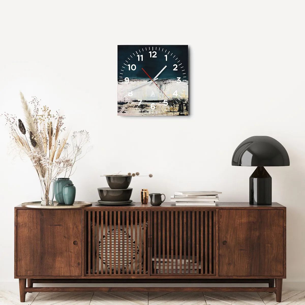 Ceas de perete - Ceas pe sticlă - Compoziție orizontală - 40x40 cm