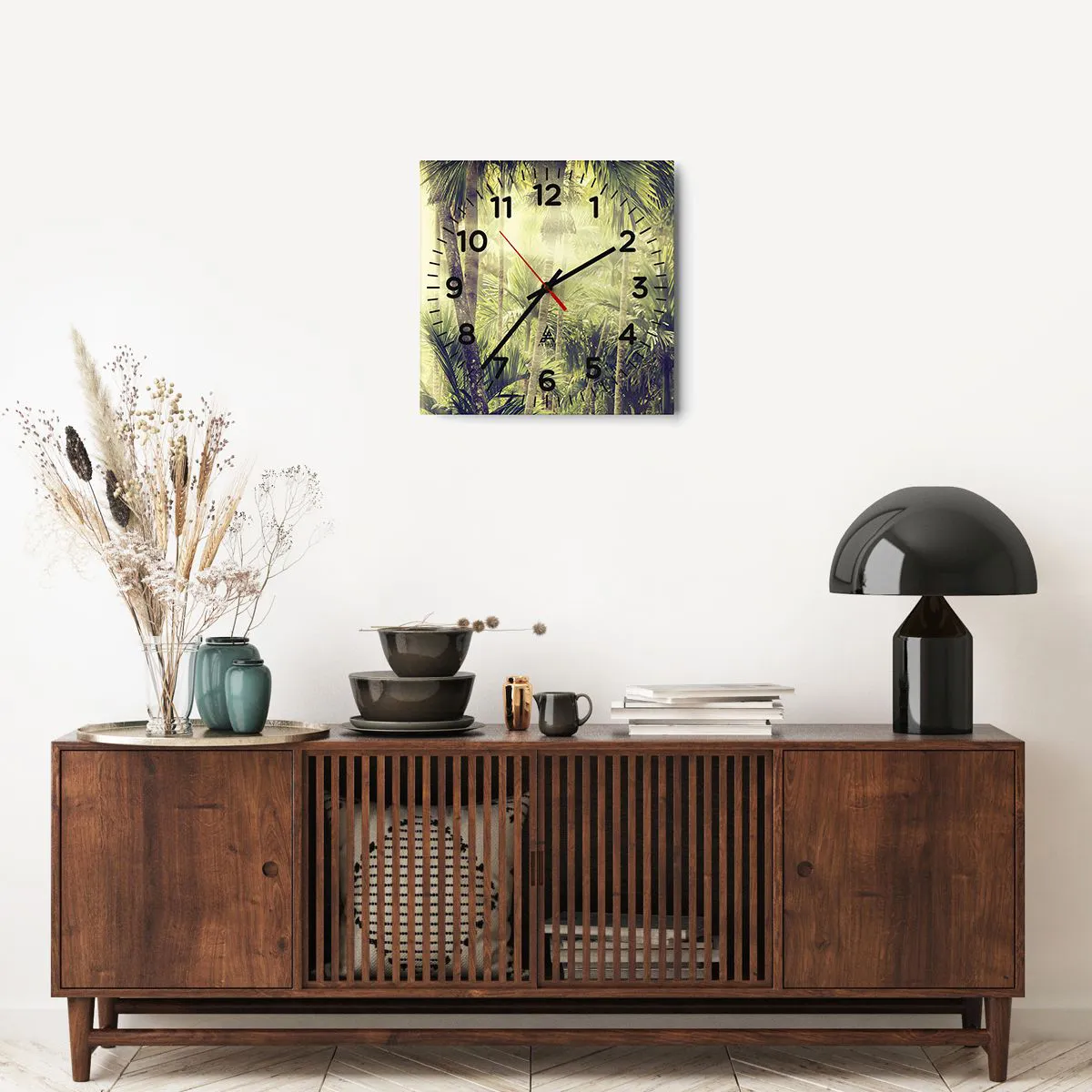 Wanduhr - Glasuhr - In grüner Hitze - 40x40 cm