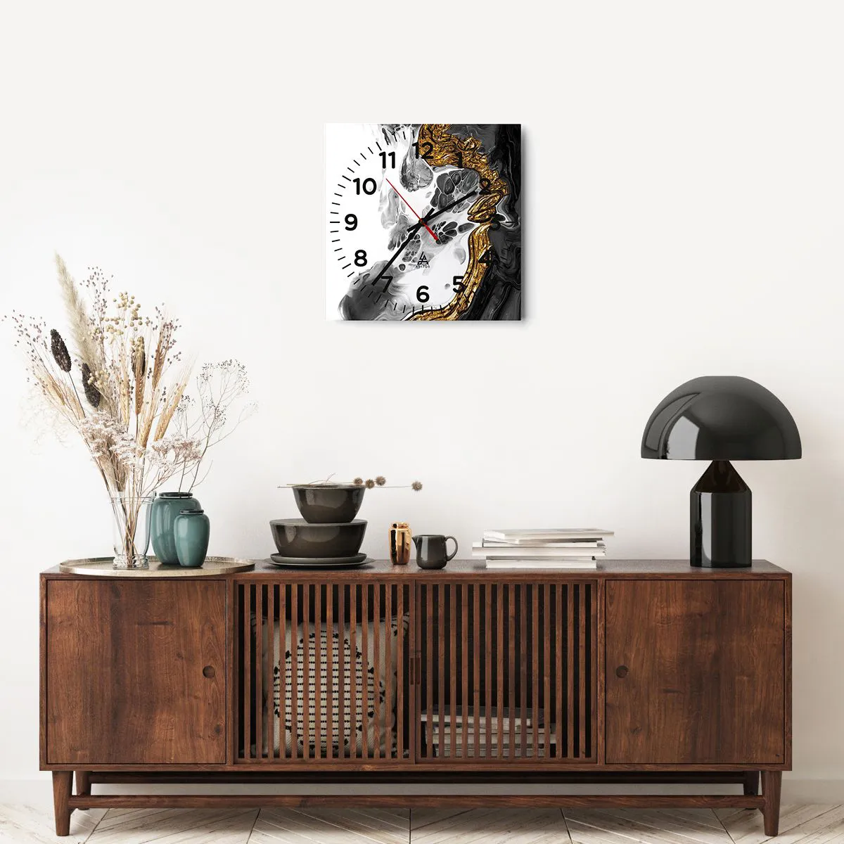 Zegar ścienny - Kompozycja organiczna - 40x40 cm