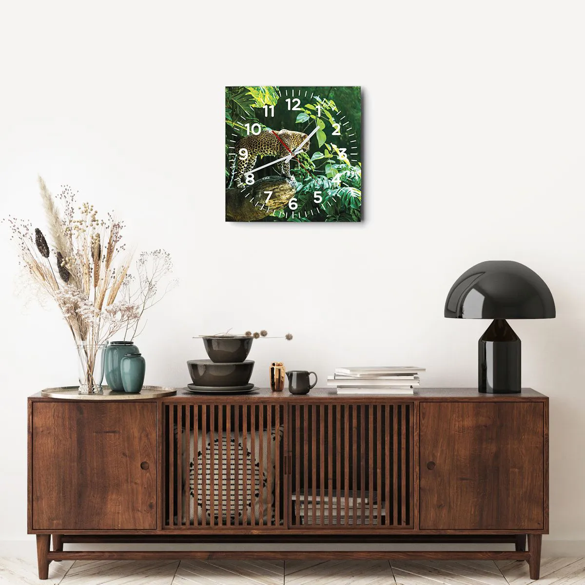 Wanduhr - Glasuhr - Auf die Jagd? - 40x40 cm