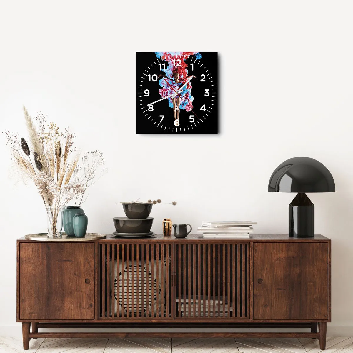 Wanduhr - Glasuhr - In voller Blüte - 40x40 cm