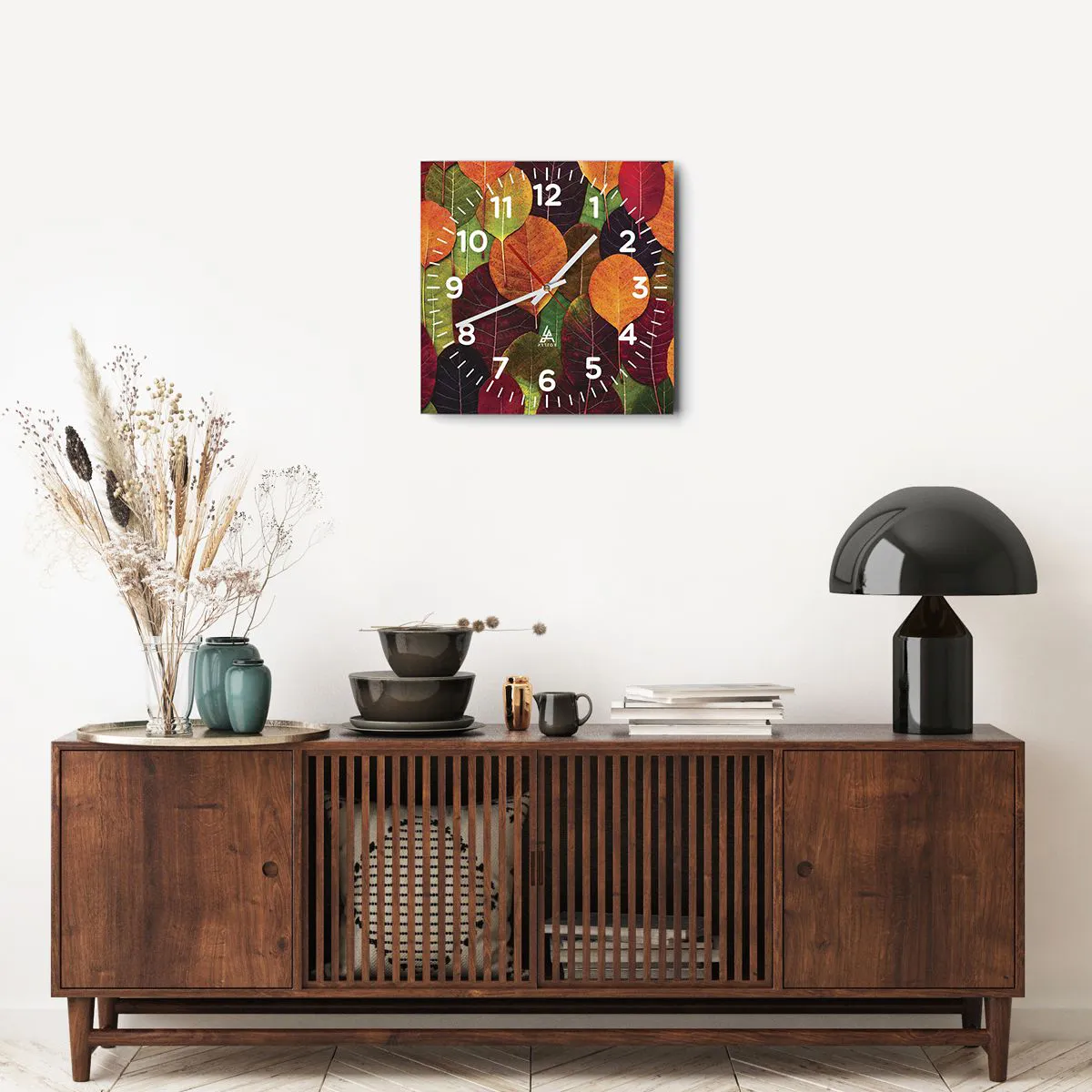 Zegar ścienny - Jesienna mozaika - 40x40 cm