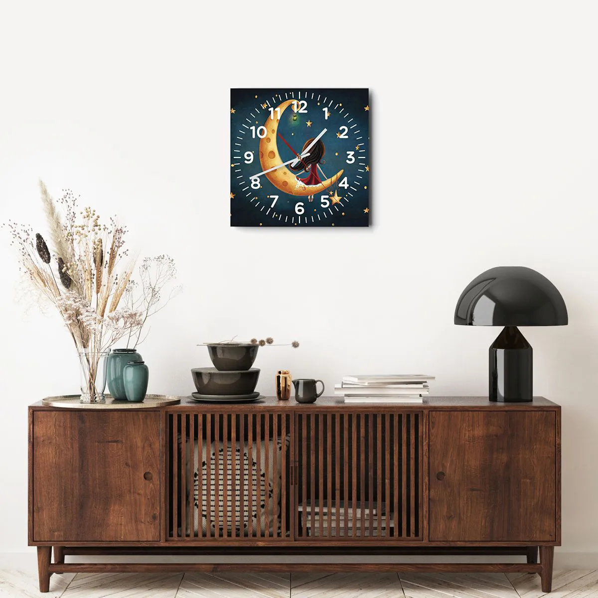 Wall clock - Clock on glass - Once Upon a Time… - 40x40 cm