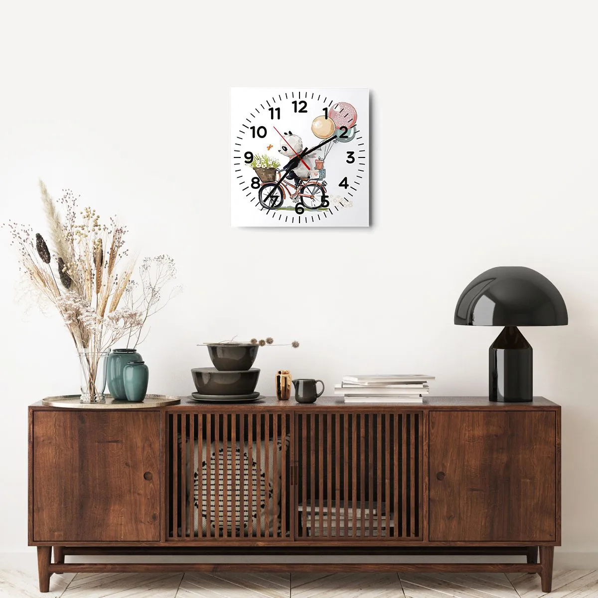 Ceas de perete - Ceas pe sticlă - O zi fericită - 40x40 cm