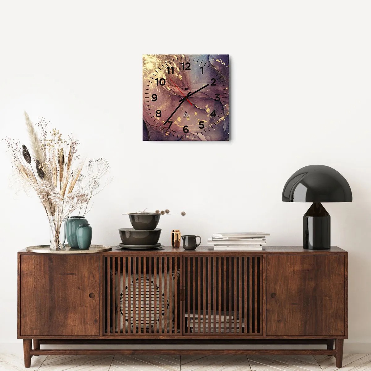 Wall clock - Clock on glass - Matter and Spirit - 40x40 cm