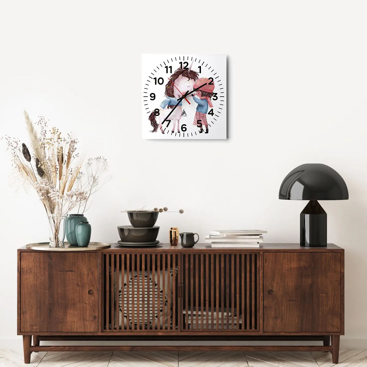 Wanduhr - Glasuhr - Ein Wintermärchen - 40x40 cm