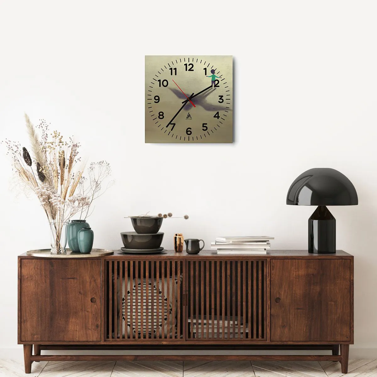 Wall clock - Clock on glass - Hero of the Future - 40x40 cm