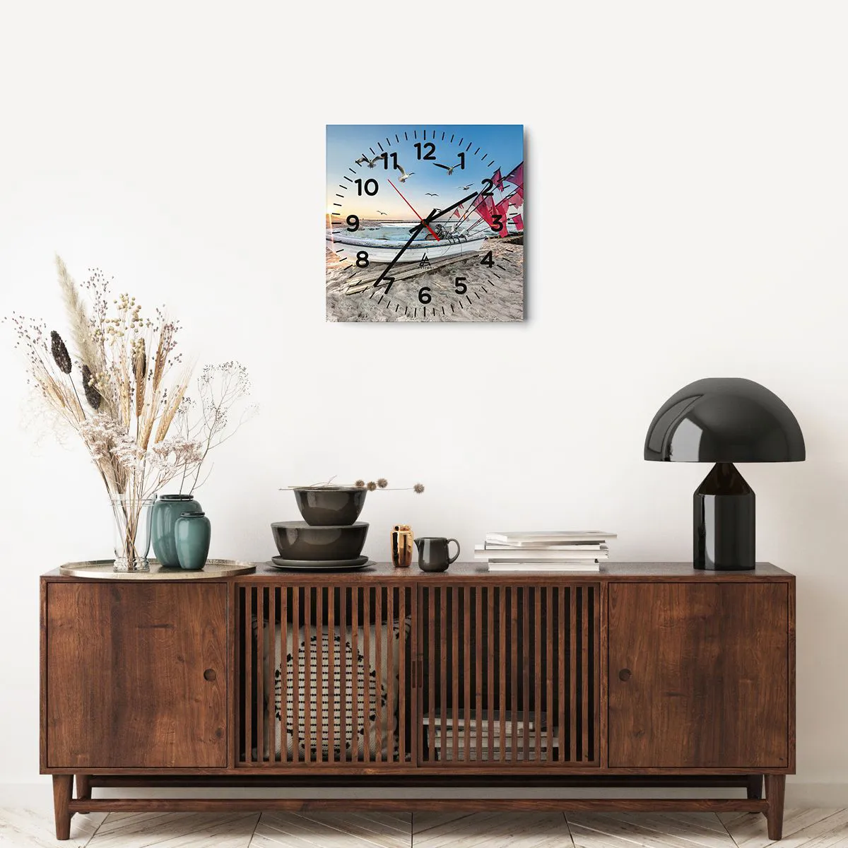 Wanduhr - Glasuhr - Wohlverdiente Ruhe - 40x40 cm