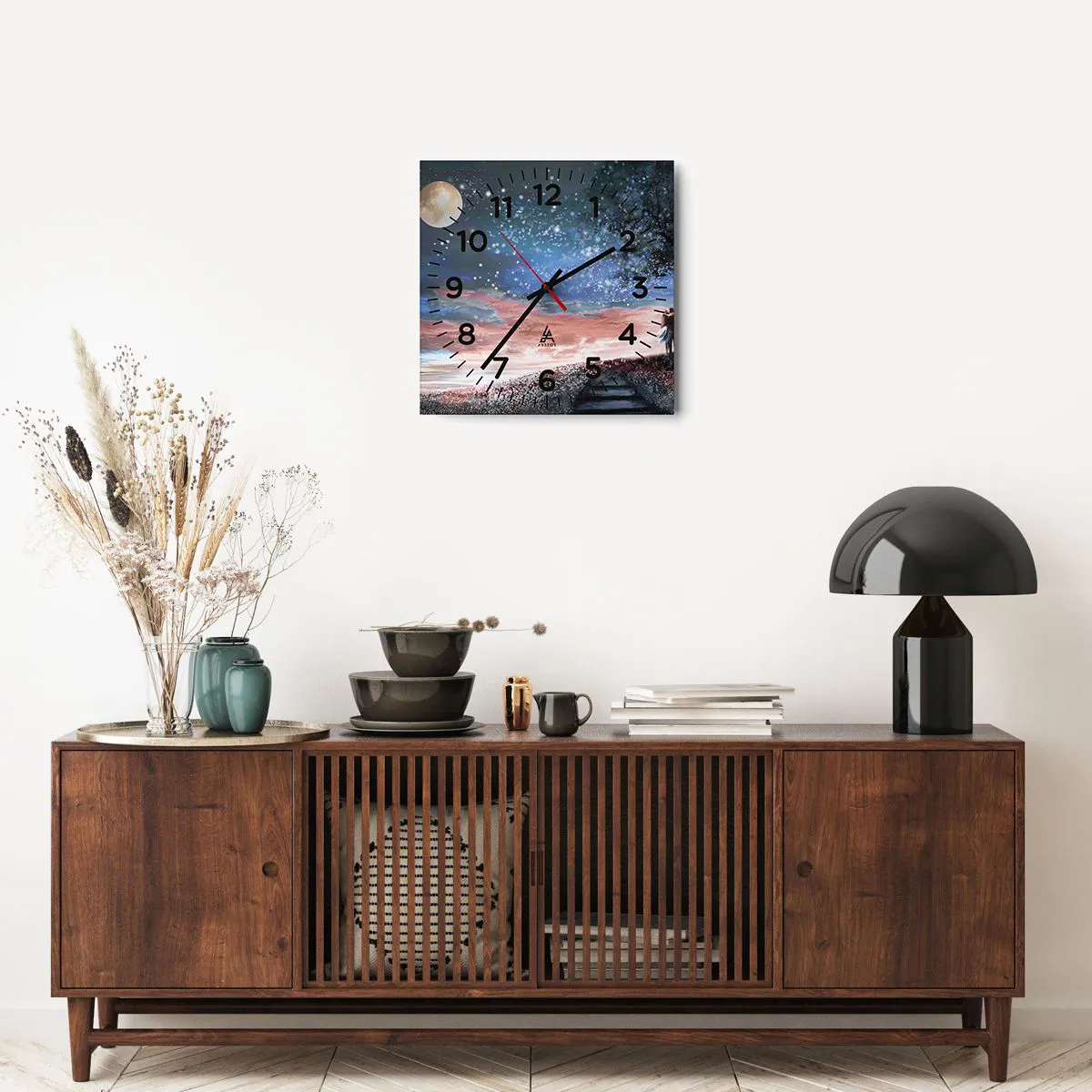 Reloj de pared - Reloj de vidrio - Un espectáculo estelar - 40x40 cm