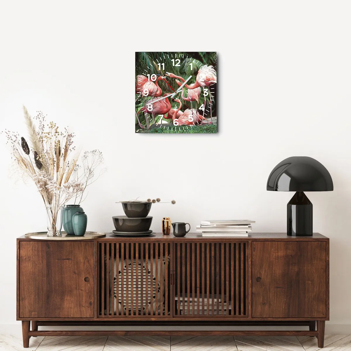 Wanduhr - Glasuhr - Nachmittagsklatsch - 40x40 cm