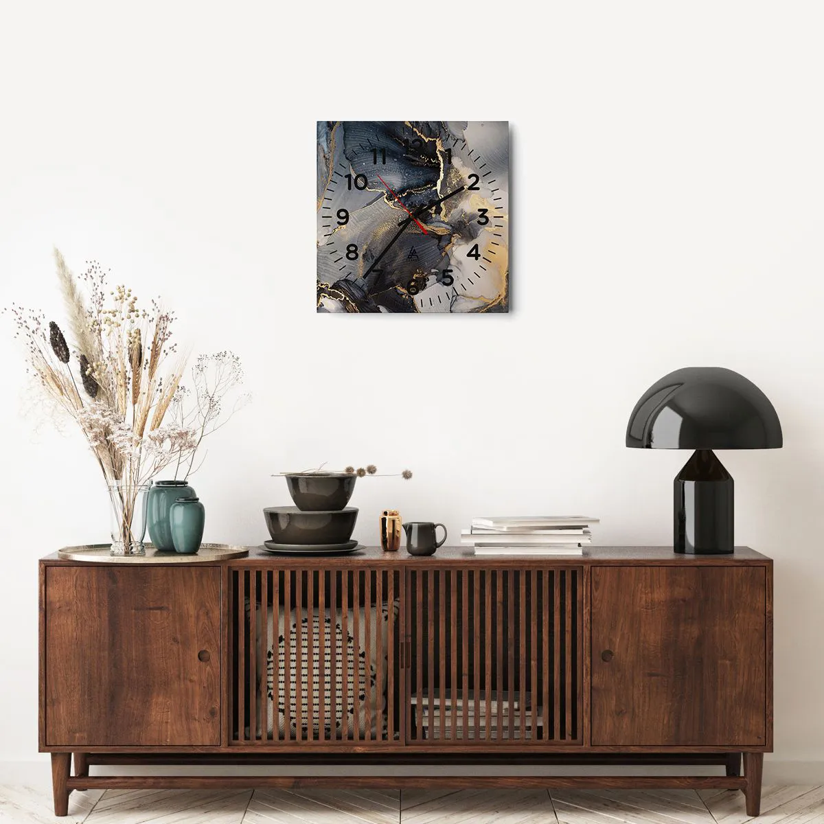 Relógio de parede - Relógio em vidro - A vida da pedra - 40x40 cm