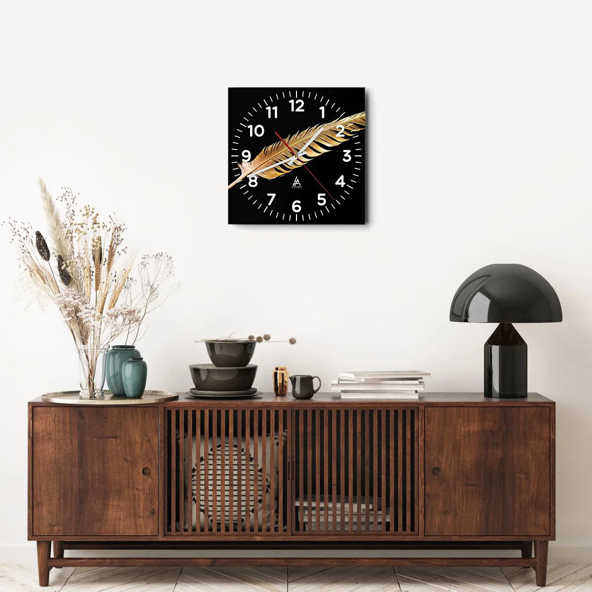 Wanduhr - Glasuhr - Er hat ein ungewöhnliches Schreibtalent ... - 40x40 cm