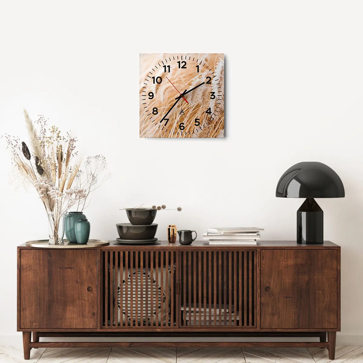 Vægur, Uret - Gyldent susen af græsser - 40x40 cm