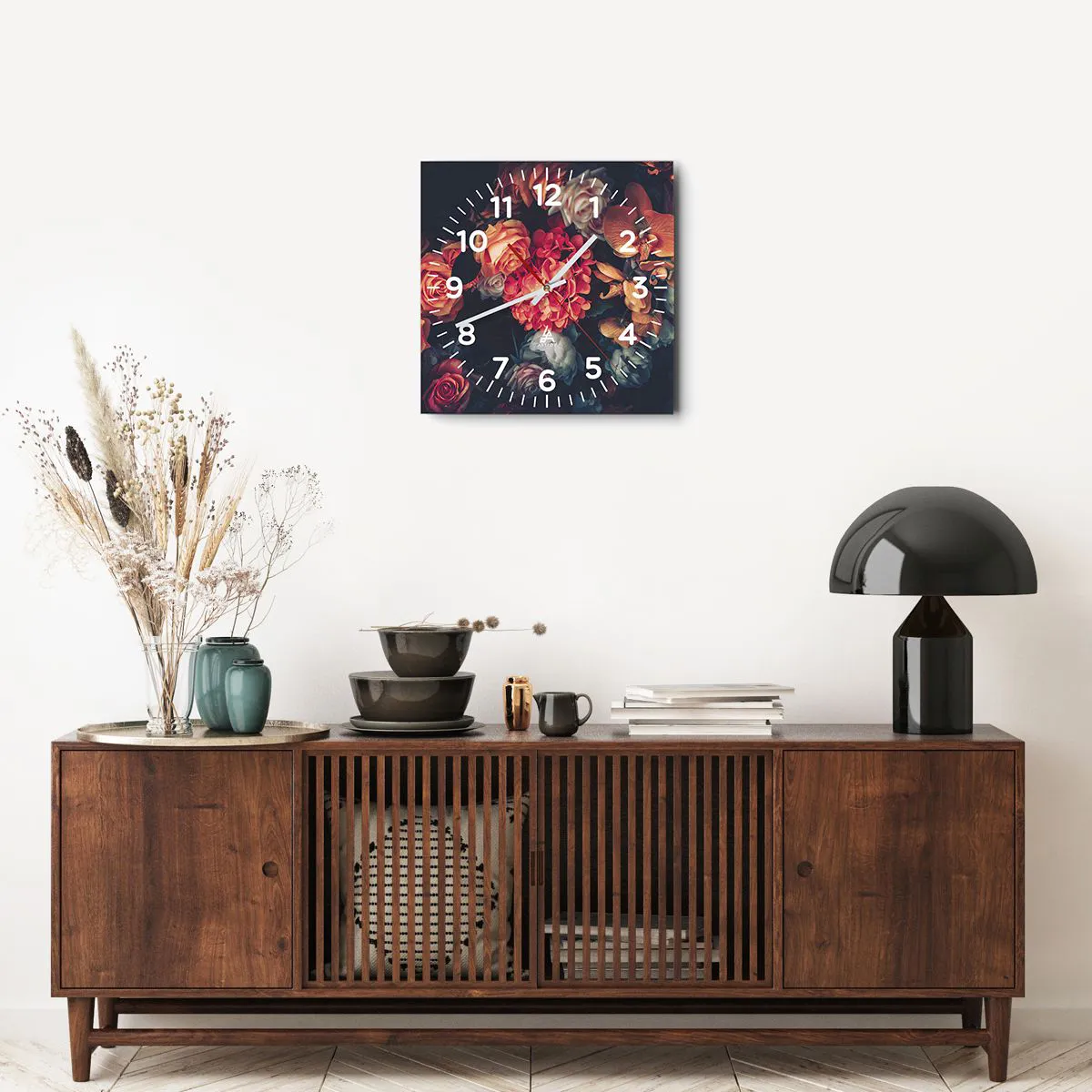 Wall clock - Clock on glass - Like at Dutch Masters - 40x40 cm