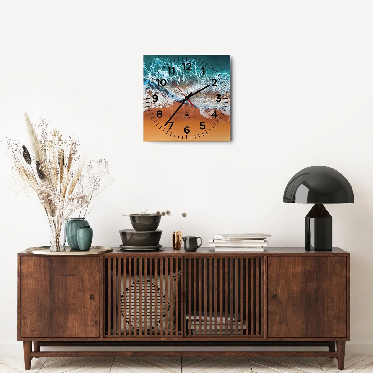 Ceas de perete - Ceas pe sticlă - Întotdeauna în tandem - 40x40 cm