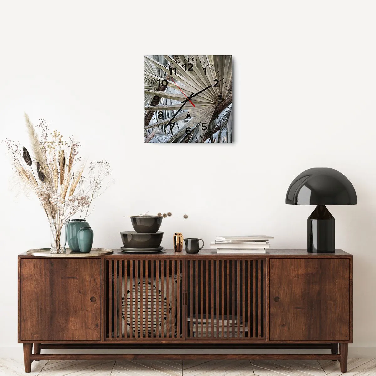 Wall clock - Clock on glass - Fans in tropics - 40x40 cm