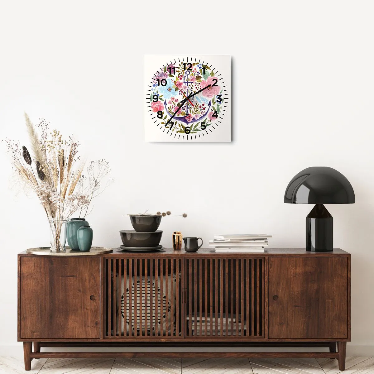 Wanduhr - Glasuhr - Guter Traum eines Seemanns - 40x40 cm