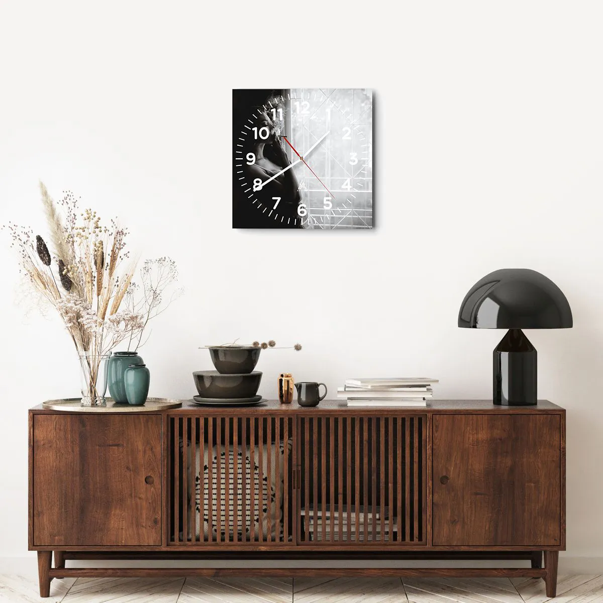 Wanduhr - Glasuhr - Sinnlicher Moment - 40x40 cm