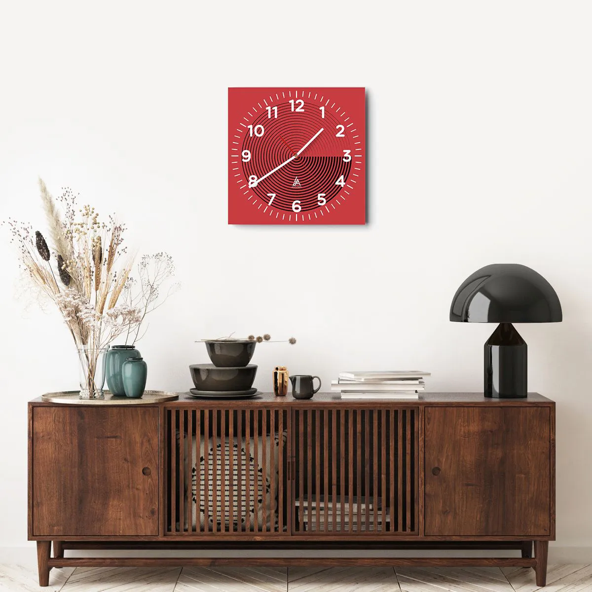 Relógio de parede - Relógio em vidro - Movimento circular - 40x40 cm