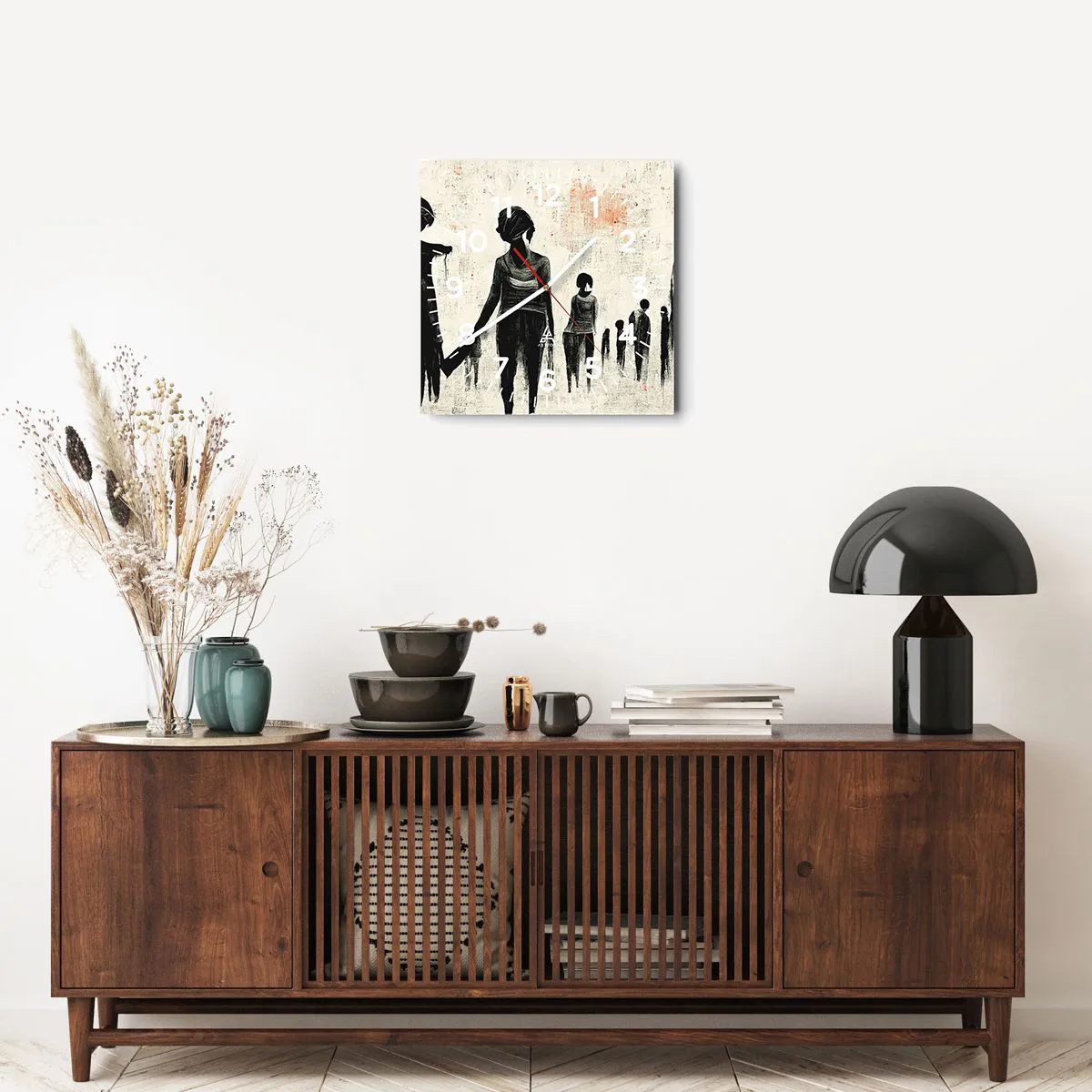 Wanduhr - Glasuhr - Gegen die Einsamkeit - 40x40 cm