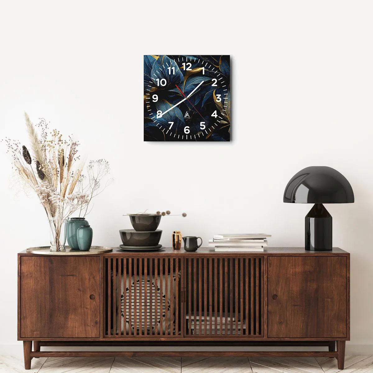 Orologio da parete - Orologio in Vetro - Foderati d'oro - 40x40 cm