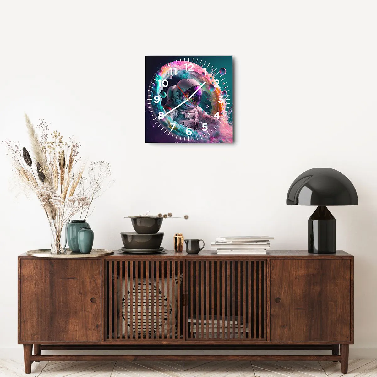 Relógio de parede - Relógio em vidro - Portão estrela - 40x40 cm