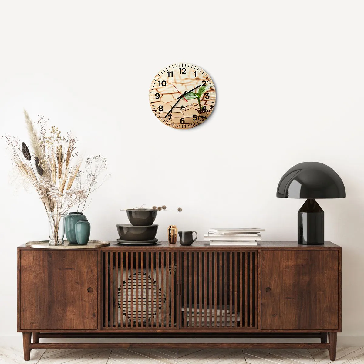 Ceas de perete - Ceas pe sticlă - Forța irepresibilă a vieții - 30x30 cm