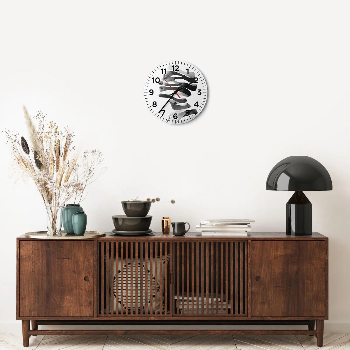 Relógio de parede - Relógio em vidro - Retrato surrealista - 30x30 cm