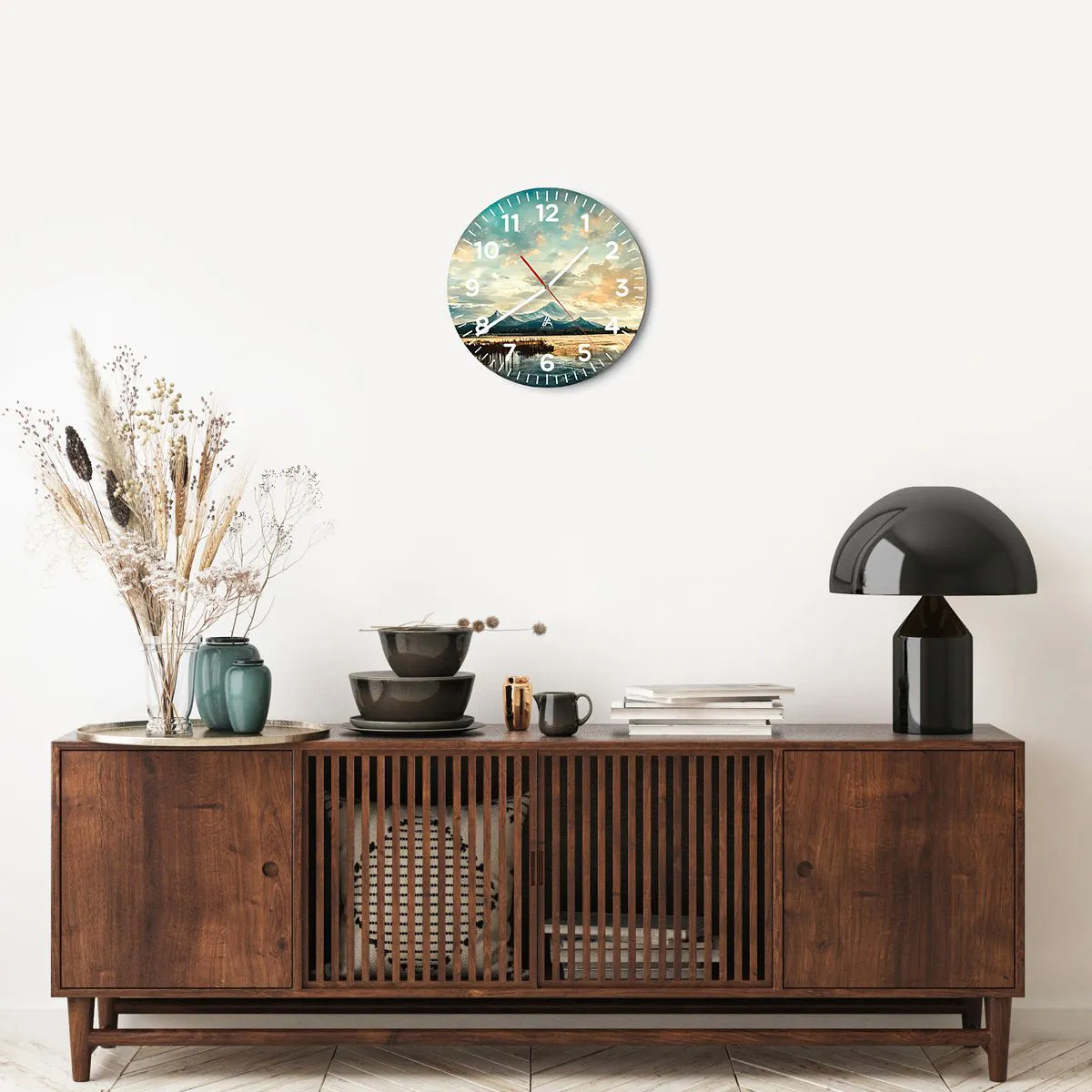 Wanduhr - Glasuhr - Unter dem Schutz des Himmels - 30x30 cm