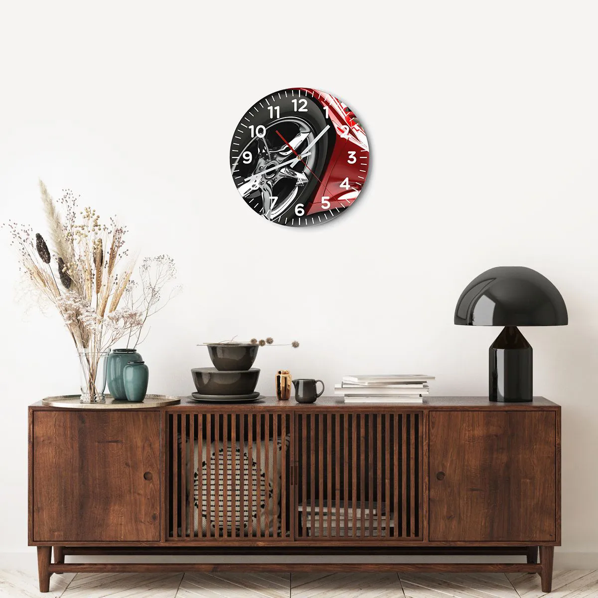 Väggklocka - Klocka på glas - Skapad att vara snabb - 40x40 cm