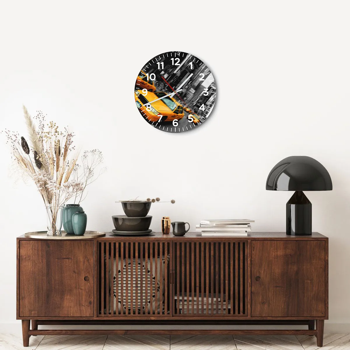 Relógio de parede - Relógio em vidro - Gotas de sol em Nova Iorque - 40x40 cm