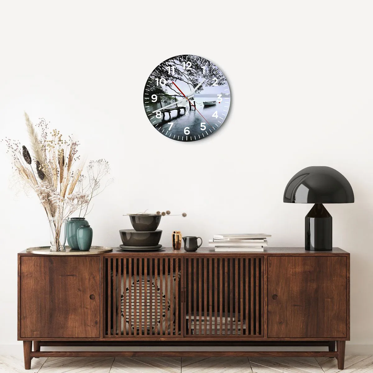 Wall clock - Clock on glass - You Are Resting Now - 40x40 cm