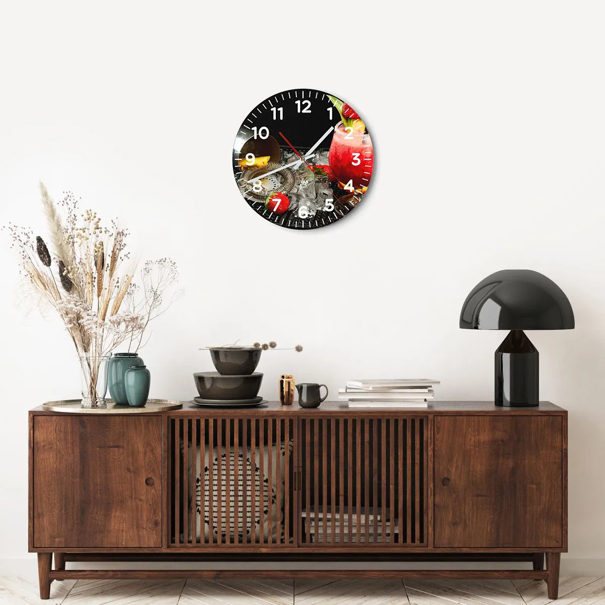 Ceas de perete - Ceas pe sticlă - Evocați gustul - 40x40 cm