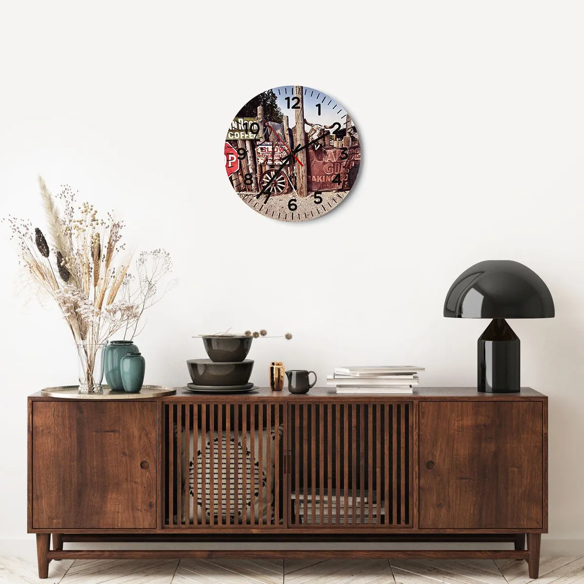 Wanduhr - Glasuhr - Und die Zeit ist stehen geblieben - 40x40 cm