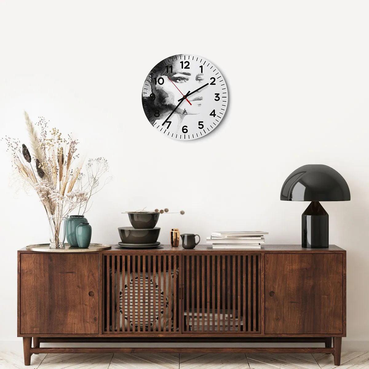 Wall clock - Clock on glass - Created from Mystery and Mist - 40x40 cm