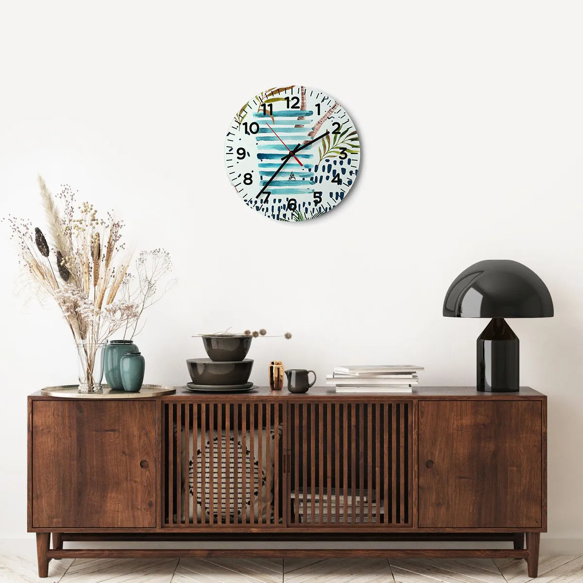 Orologio da parete - Orologio in Vetro - Vacanze sotto le palme - 40x40 cm